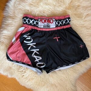 Yokkao Black and Pink Muay Thai Kickboxing Shorts